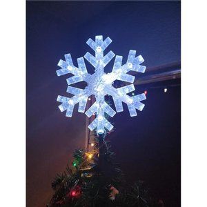 Christmas |  9 inch Christmas Tree Topper Ornament with 15 White LED Lights